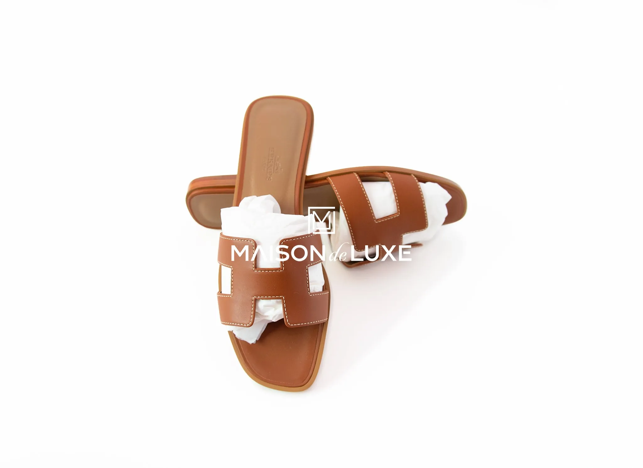 Hermes Women's Gold Oran Sandal Slipper 38 Shoes