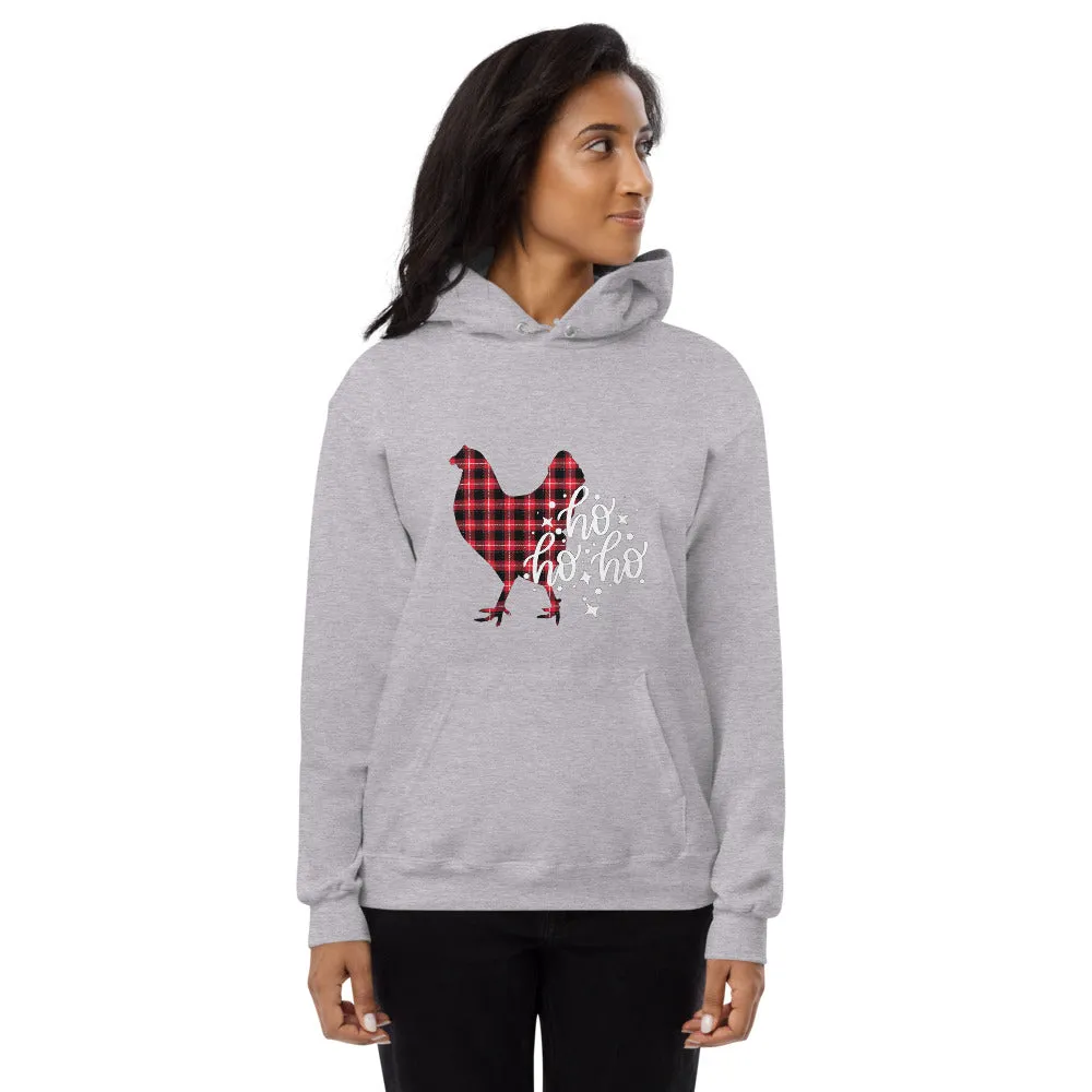 Ho Ho Ho Christmas Chicken Unisex Fleece Hoodie