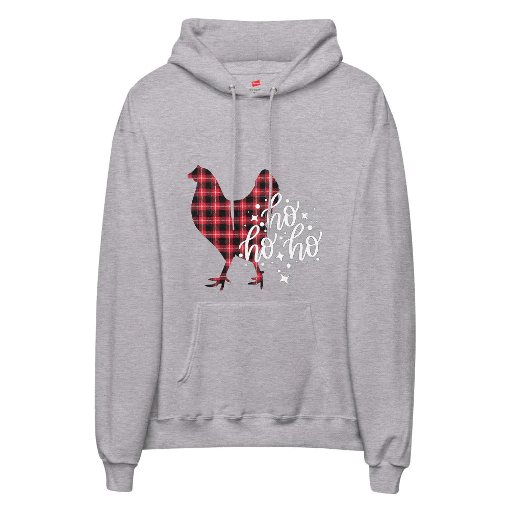 Ho Ho Ho Christmas Chicken Unisex Fleece Hoodie