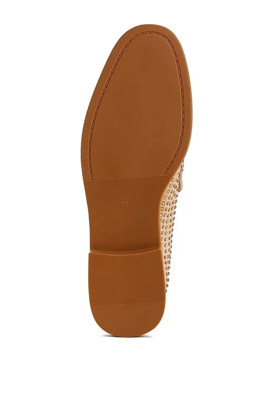 Hobbs Rhinestones Embellished Loafers - Micro Suede, Vegan Leather
