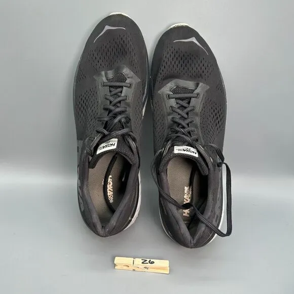HOKA ONE ONE M Cavu Men's 12.5 Black Athletic Running Sneakers Lace-Up Low Top