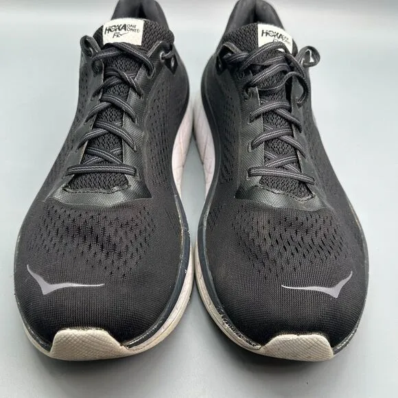 HOKA ONE ONE M Cavu Men's 12.5 Black Athletic Running Sneakers Lace-Up Low Top