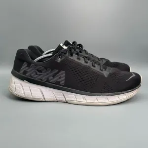 HOKA ONE ONE M Cavu Men's 12.5 Black Athletic Running Sneakers Lace-Up Low Top