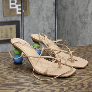 Inc International Concepts Lilliana Ball Heel Sandals Dark Almond Brown 8.5M