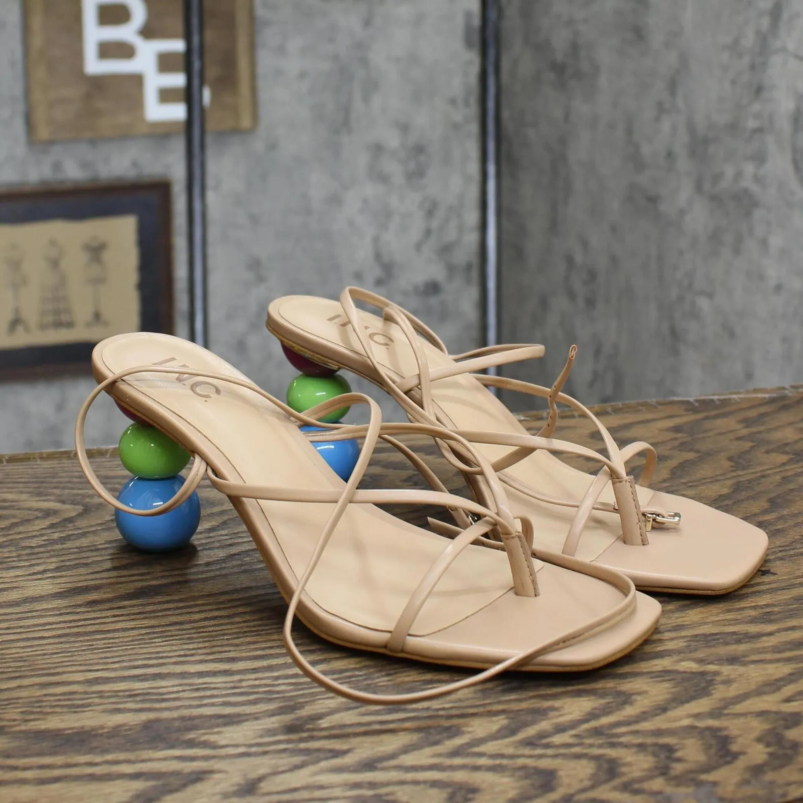 Inc International Concepts Lilliana Ball Heel Sandals Dark Almond Brown 8.5M