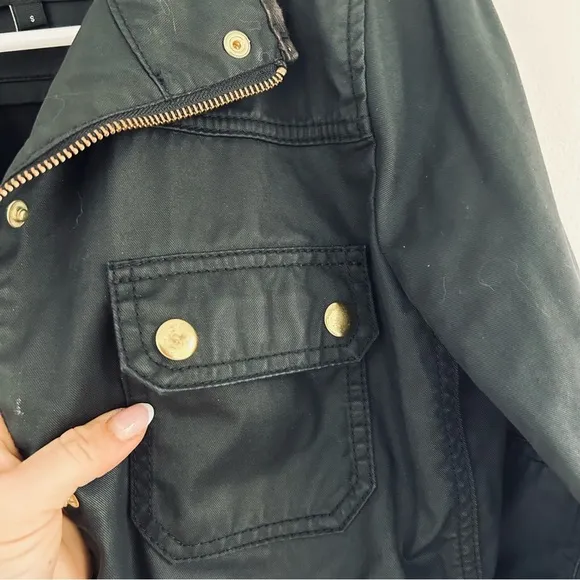J. Crew Black &amp; Gold Waxed Utility Barn Coat | Classic Spring &amp; Fall Layer