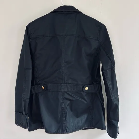 J. Crew Black &amp; Gold Waxed Utility Barn Coat | Classic Spring &amp; Fall Layer