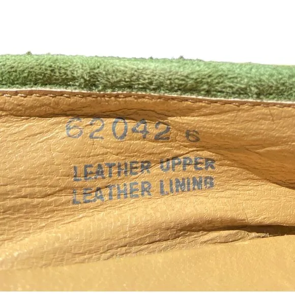 J. Crew Sz 6 Manhattan Loafers Green Suede Leather Bow Slip On Shoe Italy 62042