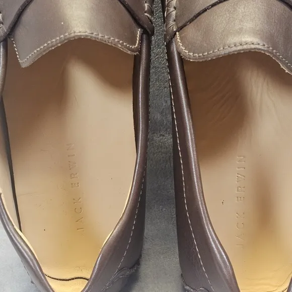 Jack Erwin Decker Penny Driving Loafers Mens Brown Size 14 Classic Casual Shoes
