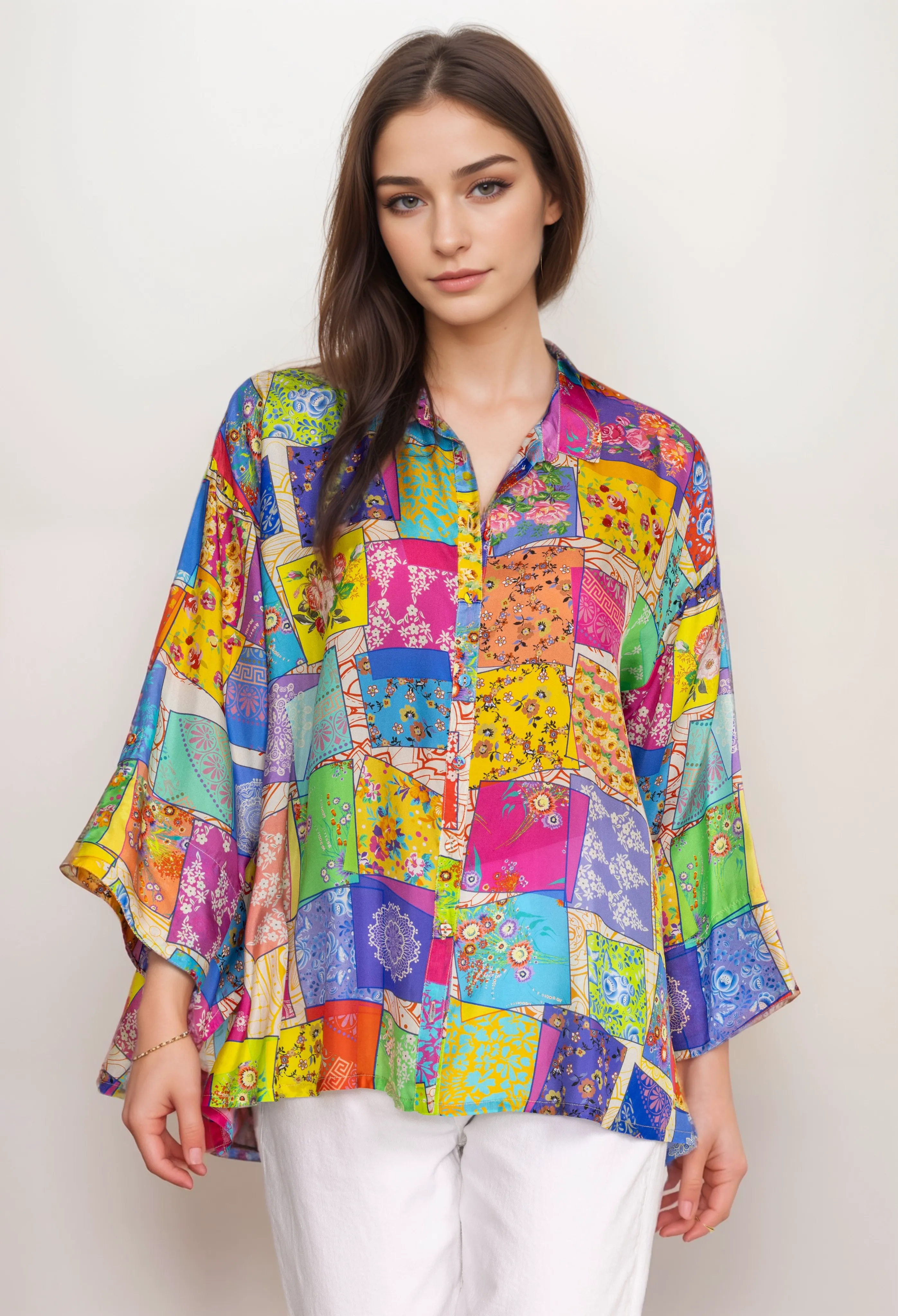 Johnny Was Multee Button Up Blouse C11824A3 Boho Chic