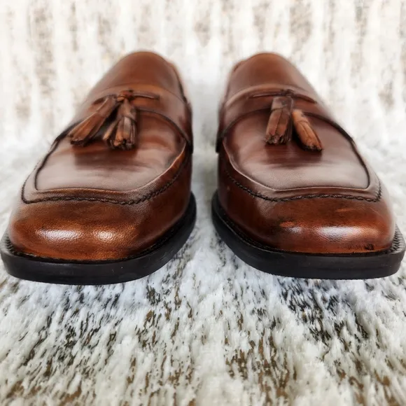 Johnston &amp; Murphy &quot;Larsey&quot; Tassel Loafer Brown Mahogany Leather | Size 9.5