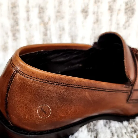 Johnston &amp; Murphy &quot;Larsey&quot; Tassel Loafer Brown Mahogany Leather | Size 9.5