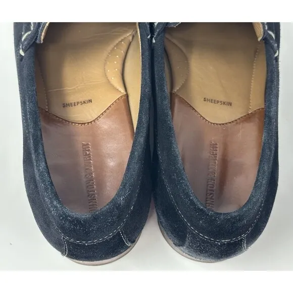 Johnston &amp; Murphy Navy Suede Loafers Men’s 13M Sheepskin