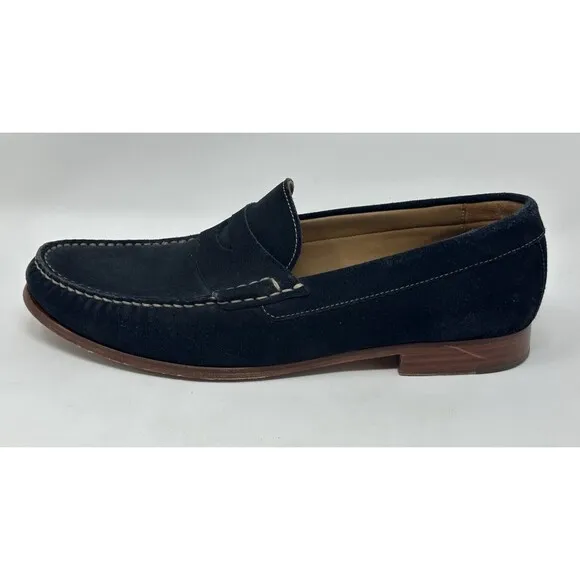 Johnston &amp; Murphy Navy Suede Loafers Men’s 13M Sheepskin