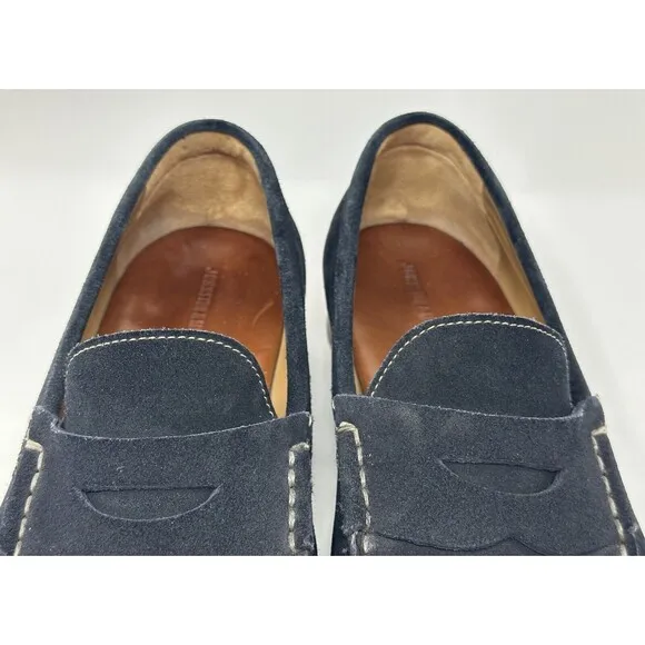 Johnston &amp; Murphy Navy Suede Loafers Men’s 13M Sheepskin