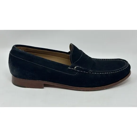 Johnston &amp; Murphy Navy Suede Loafers Men’s 13M Sheepskin