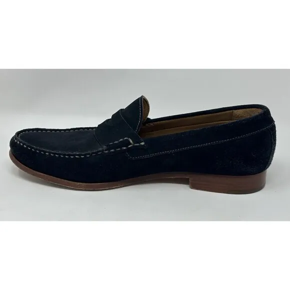 Johnston &amp; Murphy Navy Suede Loafers Men’s 13M Sheepskin