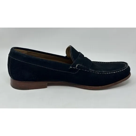 Johnston &amp; Murphy Navy Suede Loafers Men’s 13M Sheepskin