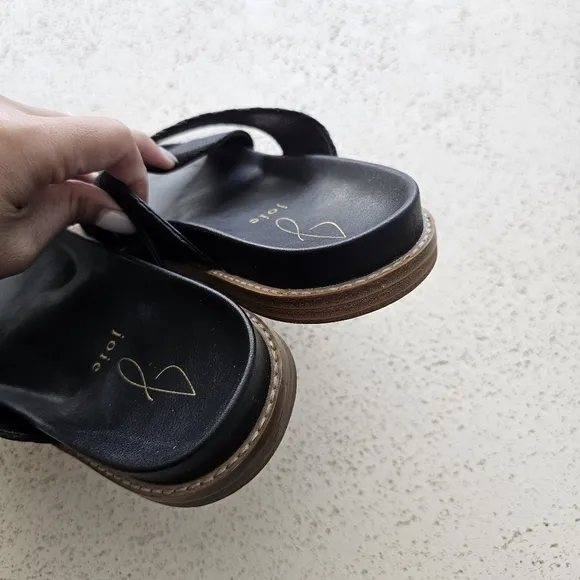 Joie Nell Black Woven Crisscross Slide Sandals Size 8