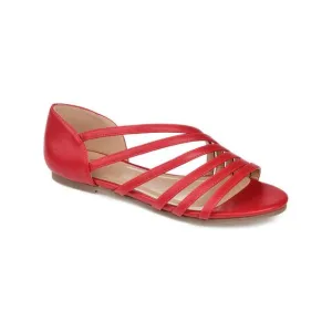 JOURNEE COLLECTION Womens Red Dorsay Divina Round Toe Slip On Sandals 5.5 M