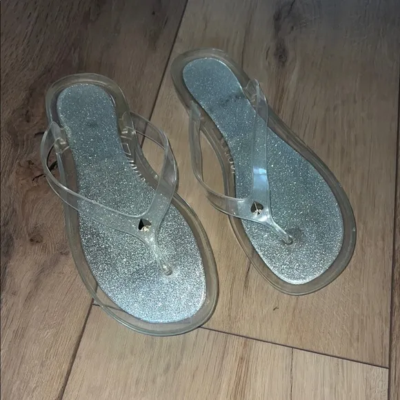 Kate Spade Clear Glitter Sandals