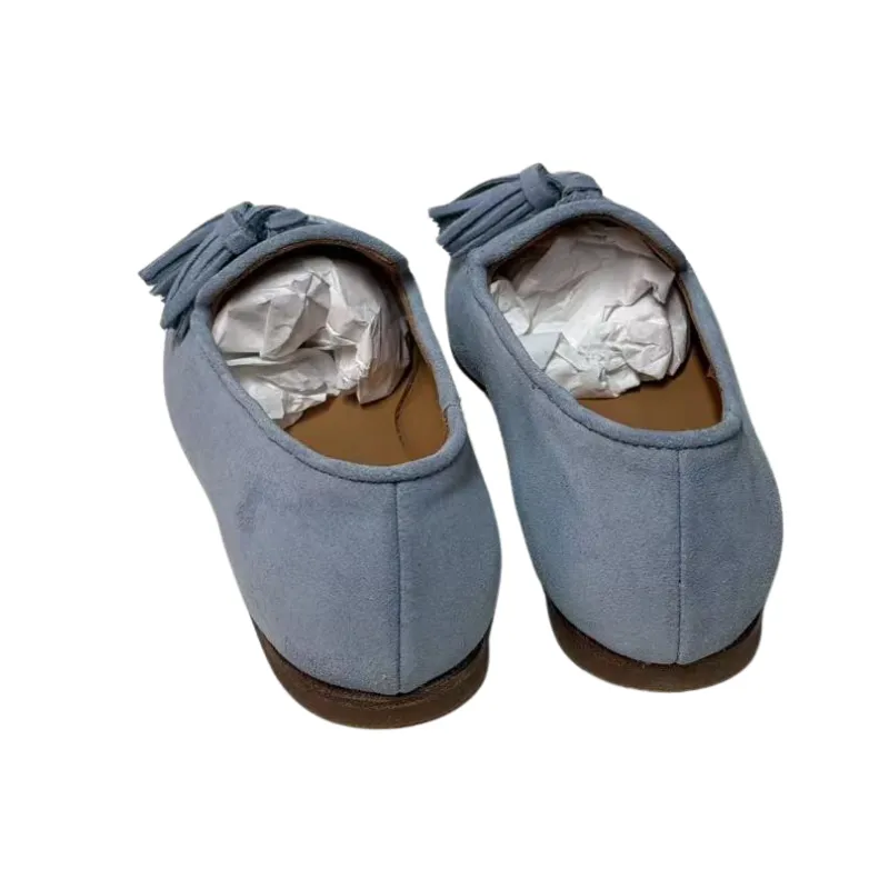 Kids | Eleventy Suede Tassel Loafers (Light Blue)