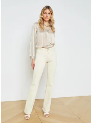 L'Agence Ruth Hi-Rise Straight Leg Jean in Creme Brulee