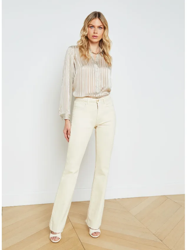 L'Agence Ruth Hi-Rise Straight Leg Jean in Creme Brulee