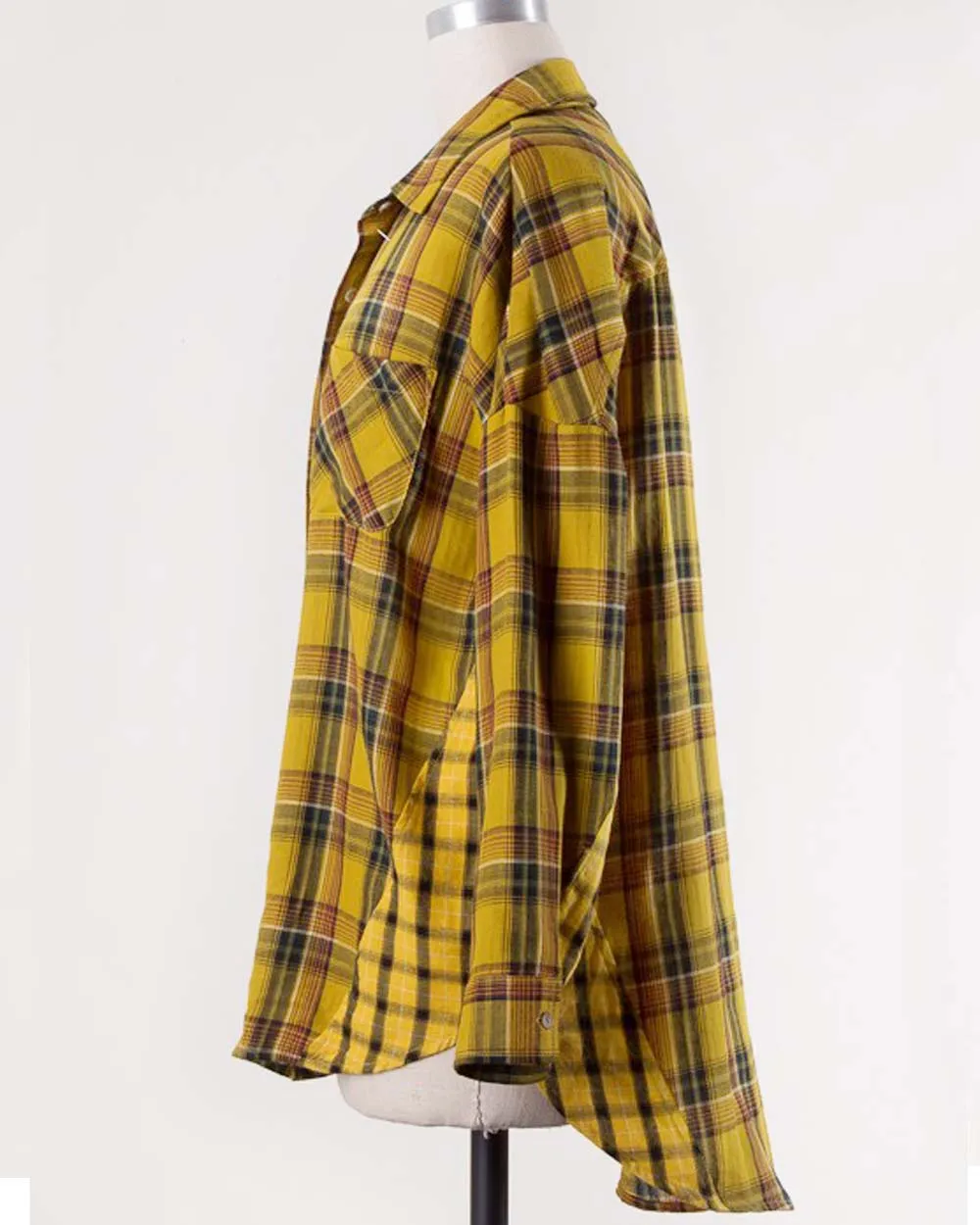 Laid-Back Plaid Top in Mustard