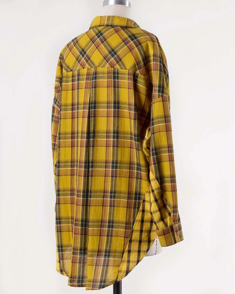 Laid-Back Plaid Top in Mustard