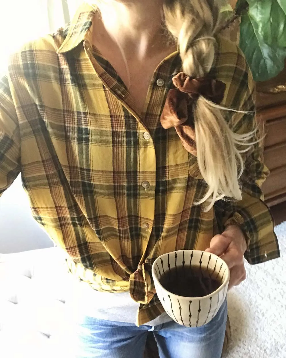 Laid-Back Plaid Top in Mustard