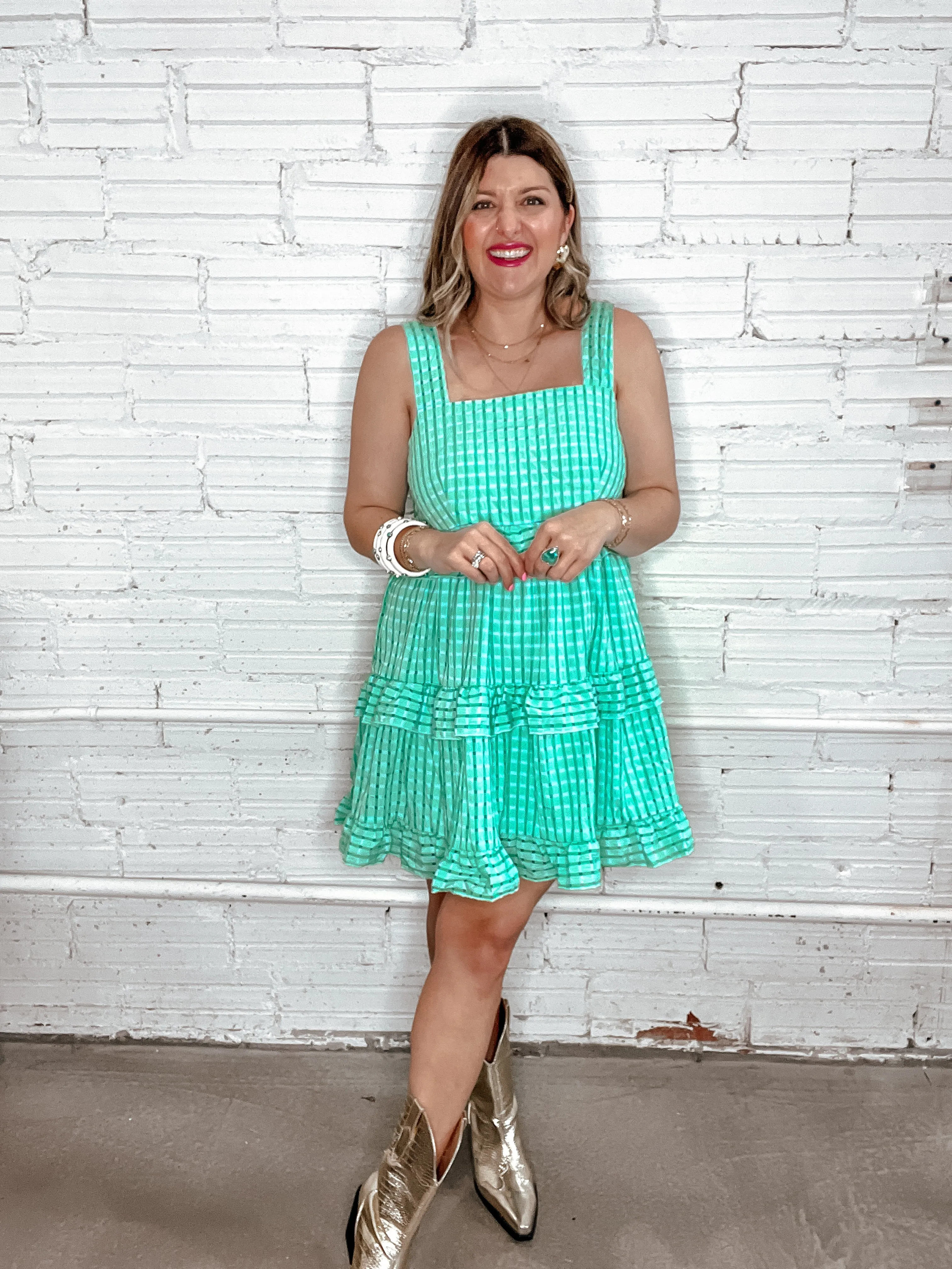 Lemongrass Gingham Mini Dress