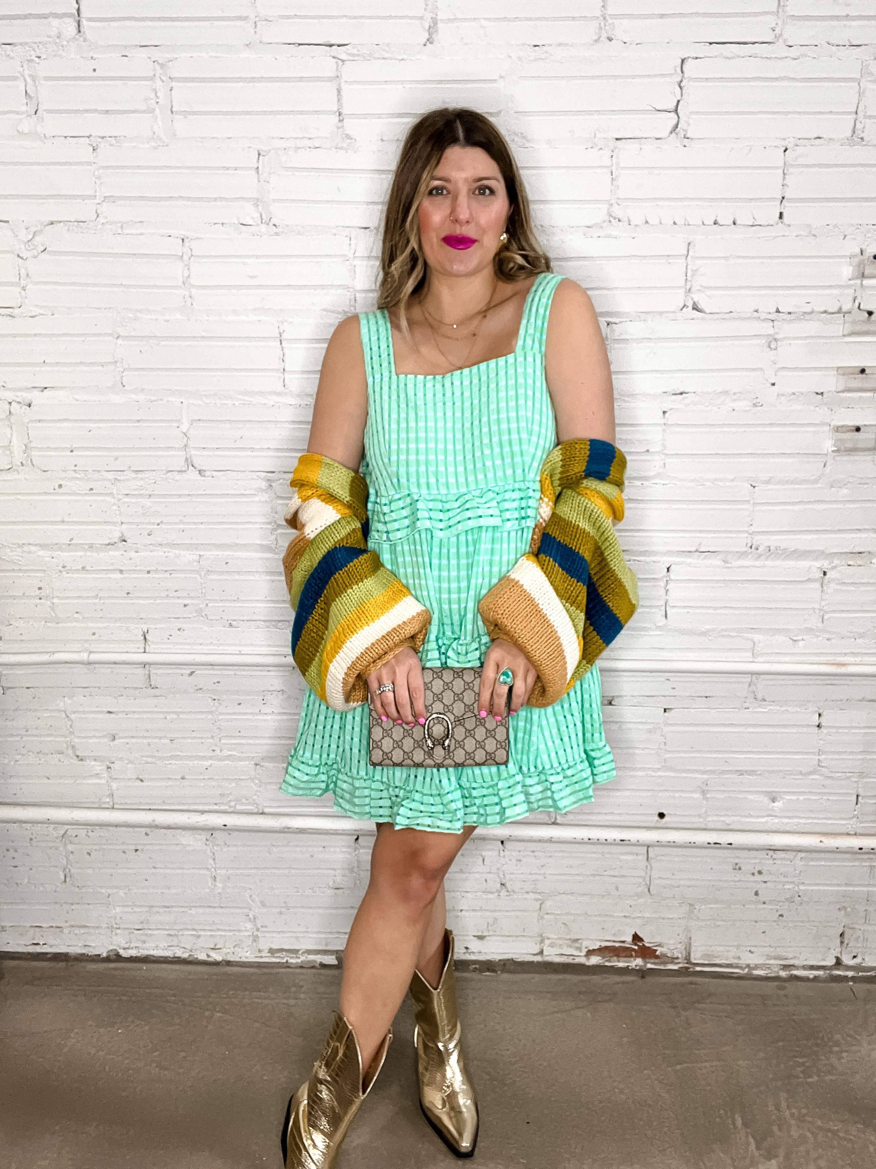 Lemongrass Gingham Mini Dress