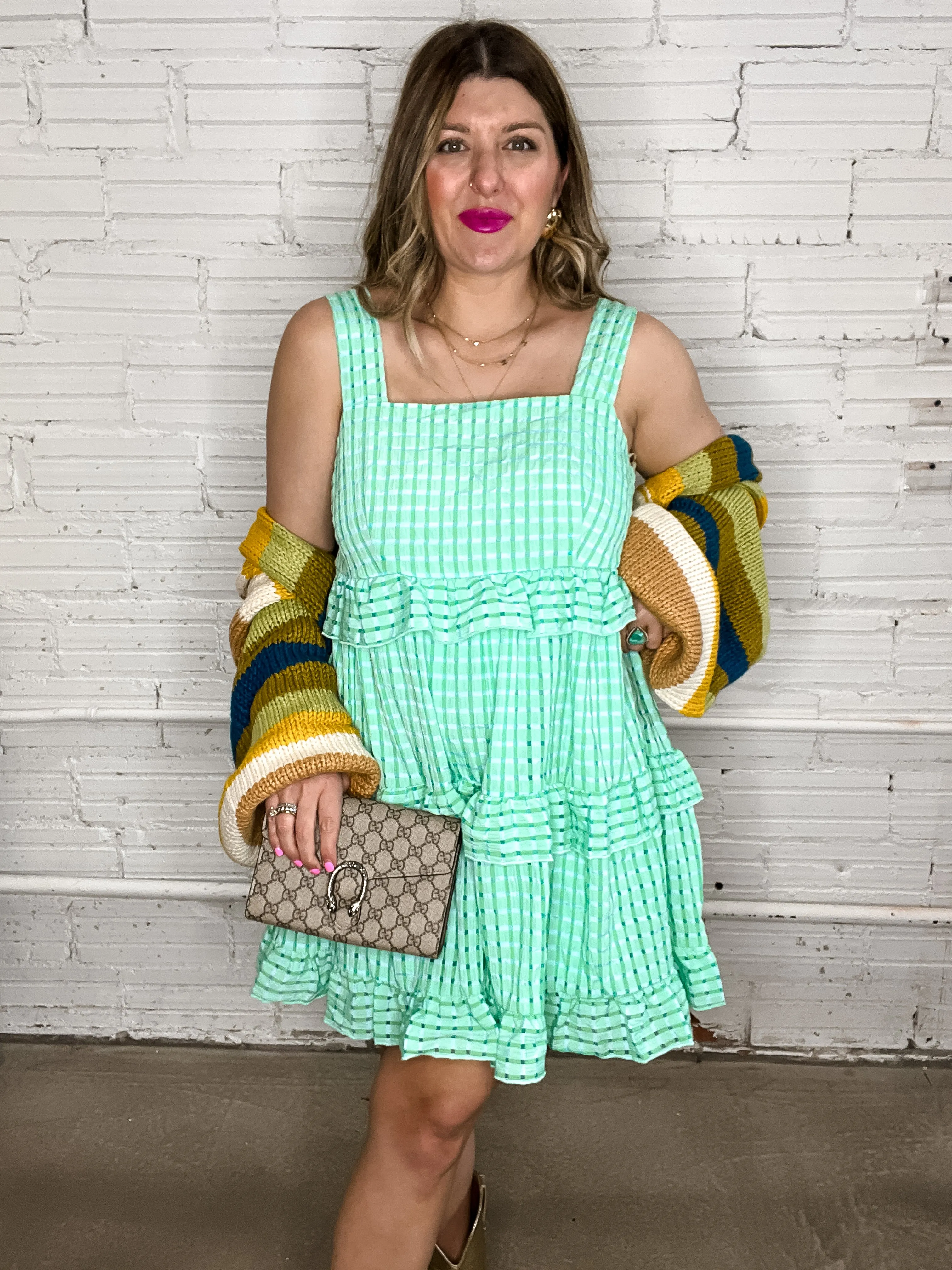 Lemongrass Gingham Mini Dress