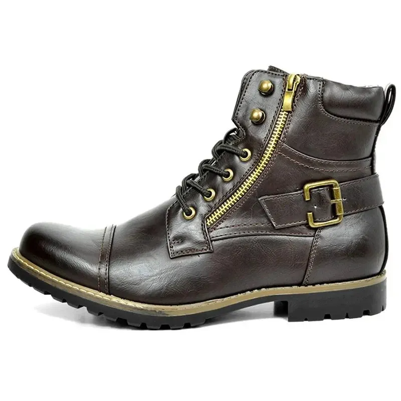 Logan - Leather Lace-Up Boots
