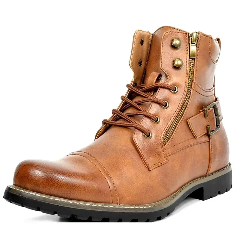 Logan - Leather Lace-Up Boots
