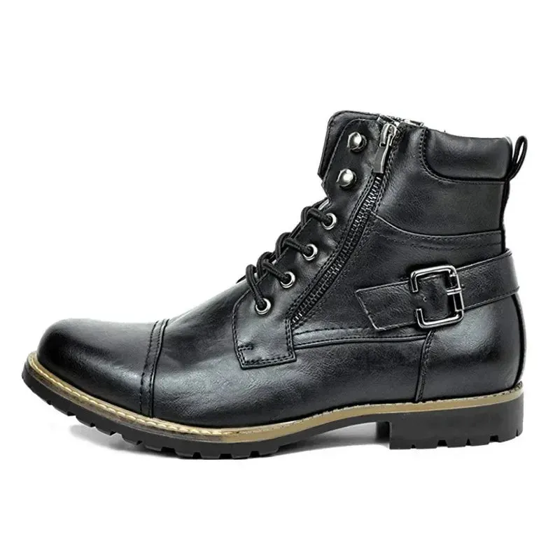 Logan - Leather Lace-Up Boots