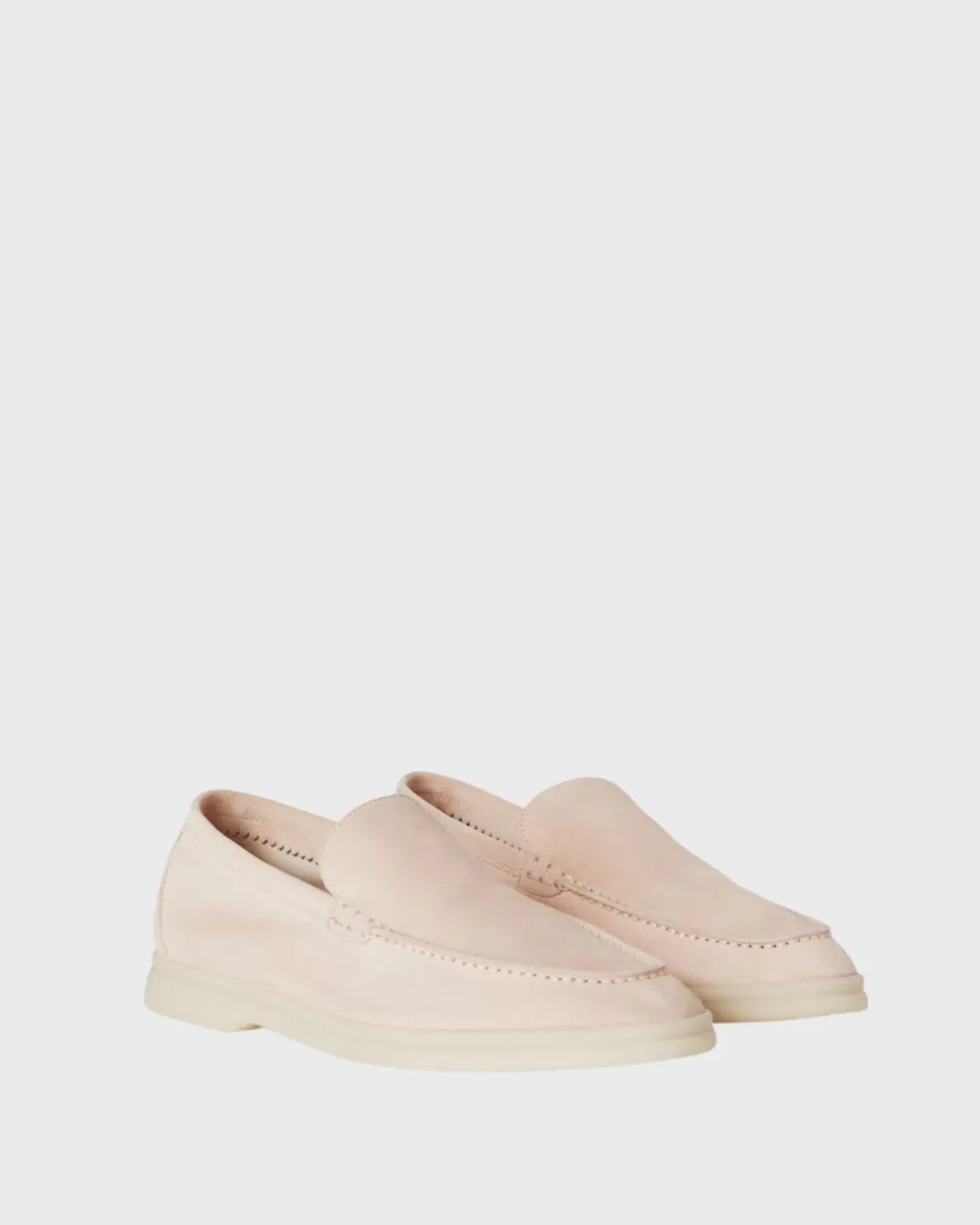 Loro Piana Summer Walk Loafers Suede Light Petal