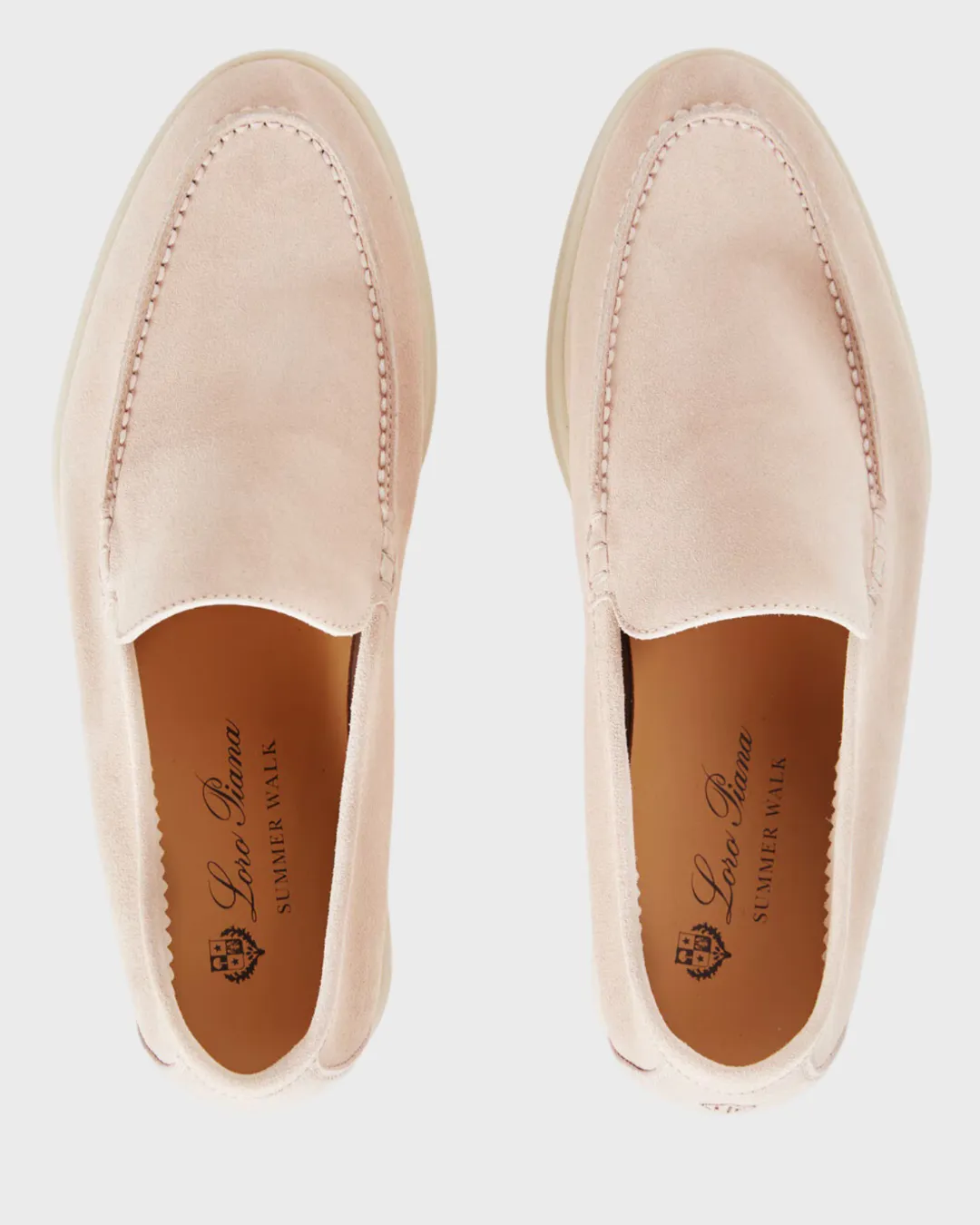 Loro Piana Summer Walk Loafers Suede Light Petal