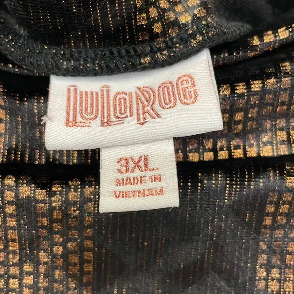 LulaRoe Copper Shiny Elastic Waist Skirt Size 3XL
