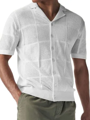 Men's Checkered Shirt - Button Down Eyelet Design