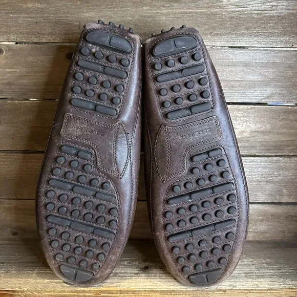 Mens Cole Haan Brown Leather Casual Comfort Driving Penny Loafers Shoes Size 11