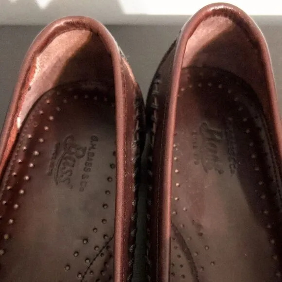 Men's G.H. Bass &amp; Co. Burgundy Leather Tassel and Kiltie Loafers, size 9 Red