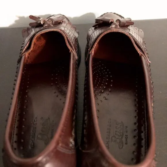 Men's G.H. Bass &amp; Co. Burgundy Leather Tassel and Kiltie Loafers, size 9 Red