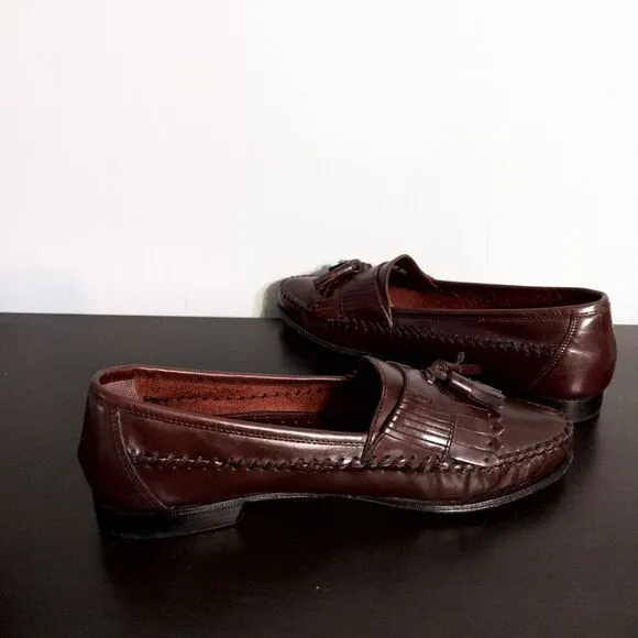 Men's G.H. Bass &amp; Co. Burgundy Leather Tassel and Kiltie Loafers, size 9 Red