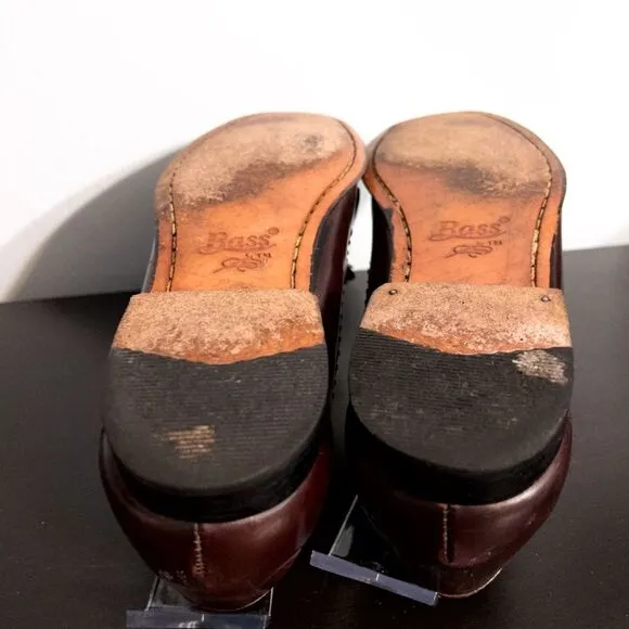 Men's G.H. Bass &amp; Co. Burgundy Leather Tassel and Kiltie Loafers, size 9 Red