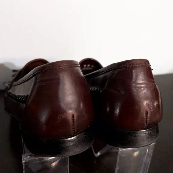 Men's G.H. Bass &amp; Co. Burgundy Leather Tassel and Kiltie Loafers, size 9 Red