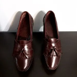 Men's G.H. Bass &amp; Co. Burgundy Leather Tassel and Kiltie Loafers, size 9 Red