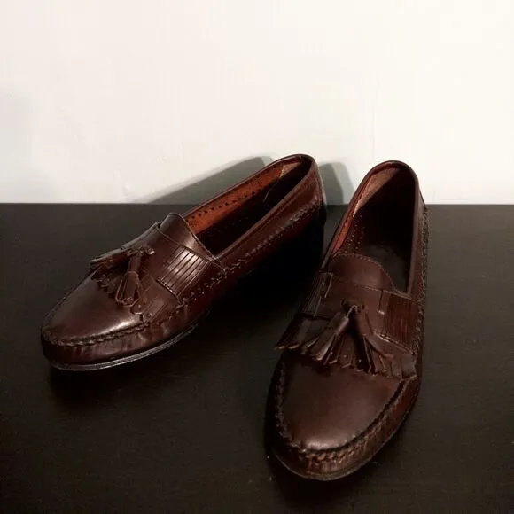 Men's G.H. Bass &amp; Co. Burgundy Leather Tassel and Kiltie Loafers, size 9 Red