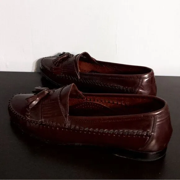 Men's G.H. Bass &amp; Co. Burgundy Leather Tassel and Kiltie Loafers, size 9 Red